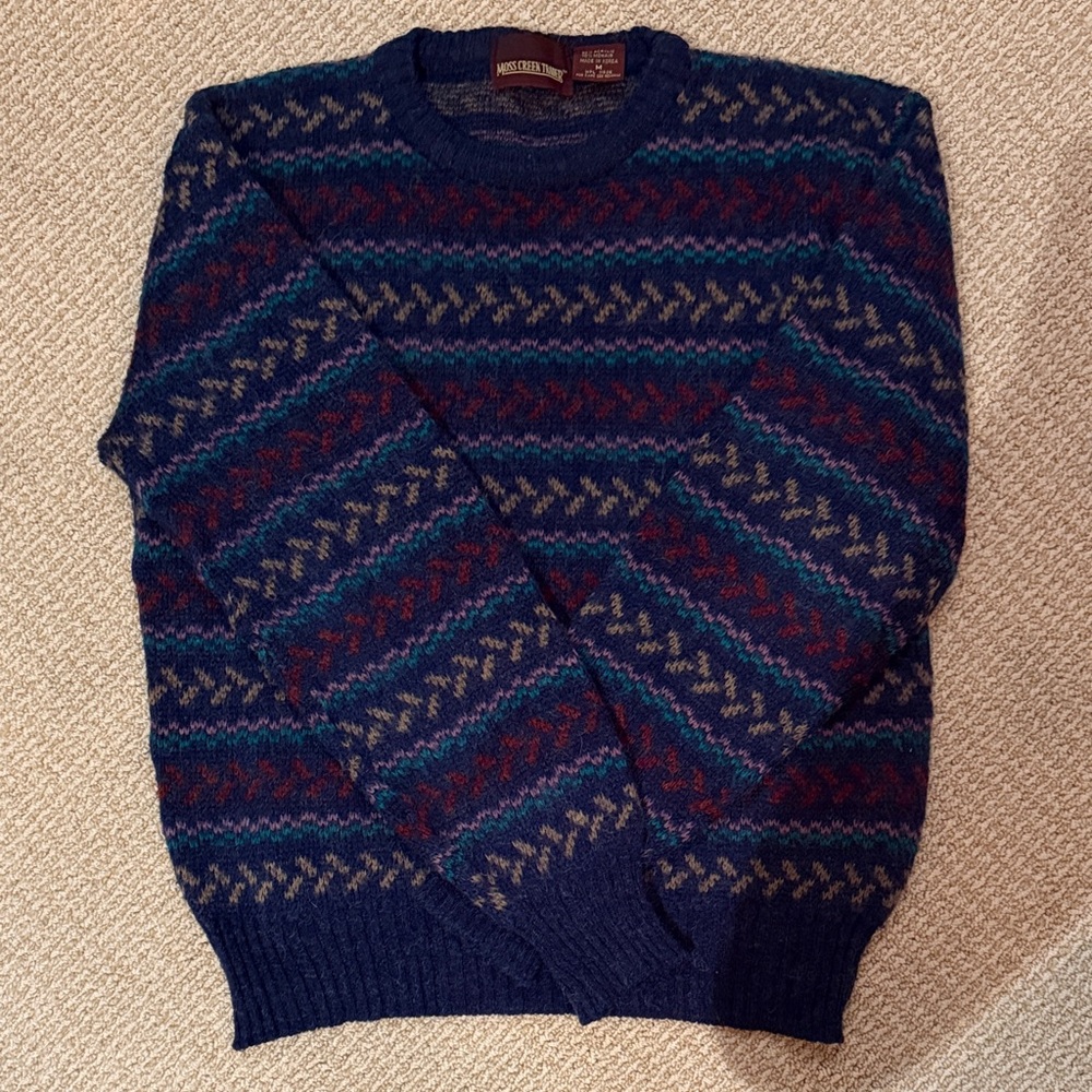 Woolrich Men's Multicolor Patterned Crewneck Sweater